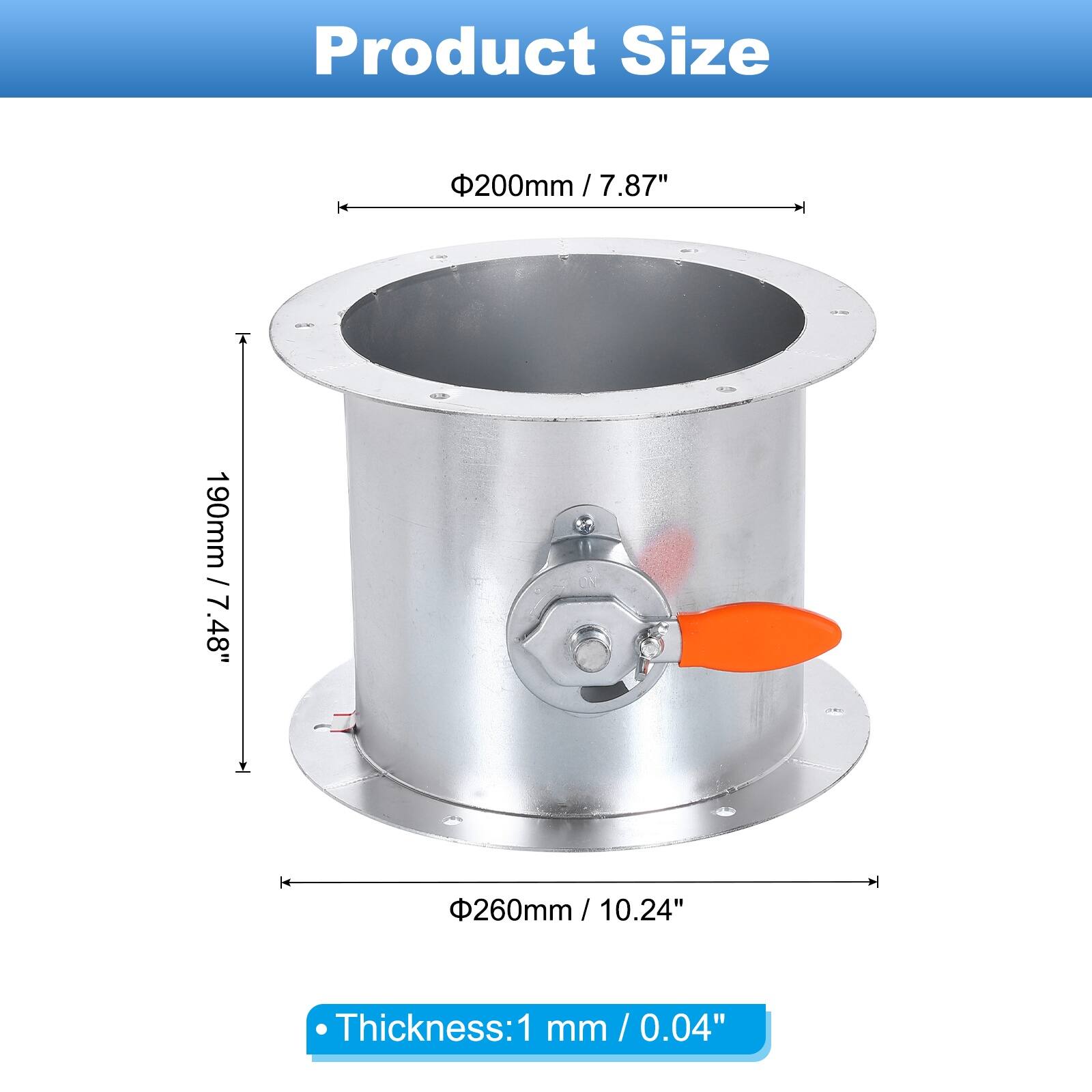 Product Size  
- Diameter: 200mm / 7.87"  
- Height: 190mm / 7.48"  
- Base Diameter: 260mm / 10.24"  
Thickness: 1mm / 0.04"