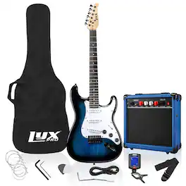 Lyxpro - Electric Guitar Kit, 39” Electric Guitar with Amp & Electric Guitar Accessories - Blue