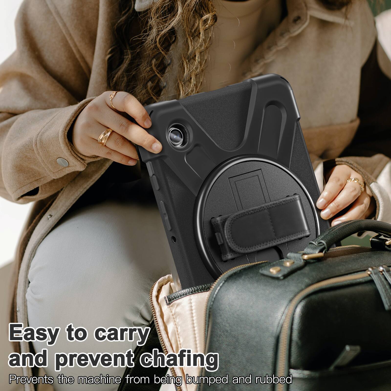Easy to carry and prevent chafing  
Prevents the machine from being bumped and rubbed