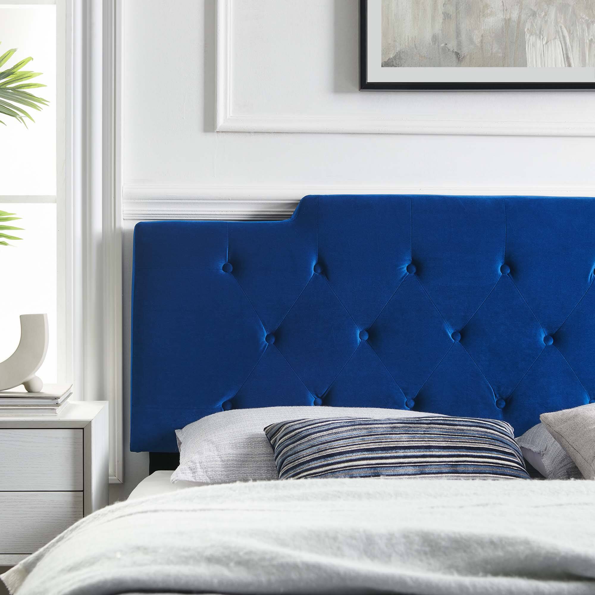 Alt View 2. Modway - Juliet Tufted Performance Velvet King/California King Headboard by Modway - Navy.