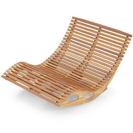 Hivvago - 2-Seater Adirondack Slatted Acacia Patio Dual Rocker Sunbed Wood Lounger - Brown