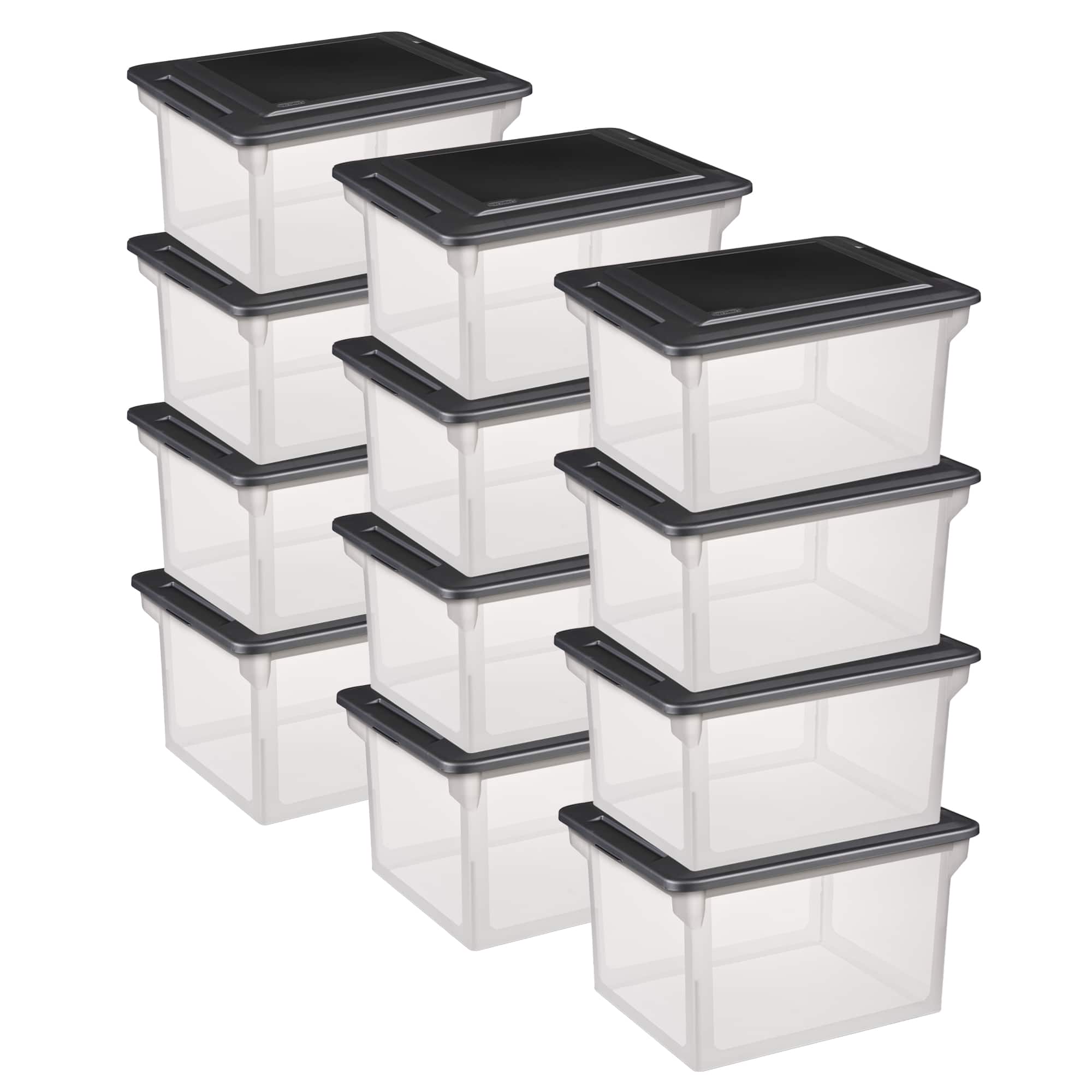 Sterilite - 18689004 Versatile Organizing Storage File Box w/ Lid (12 Pack) - Clear