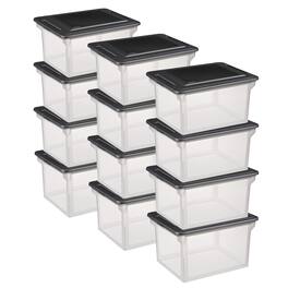 Sterilite - 18689004 Versatile Organizing Storage File Box w/ Lid (12 Pack) - Clear