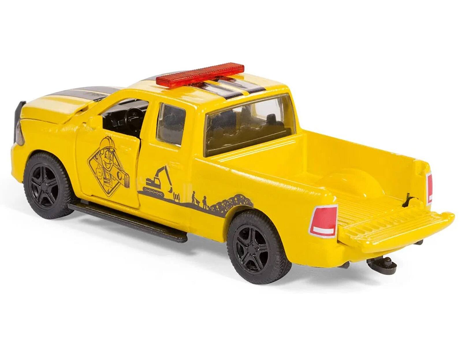 Alt View 2. SIKU - Ram 1500 Pickup Truck Yellow with Compressor Trailer and Worker Figure with Accessories Set 1/50 Diecast Models by Siku.