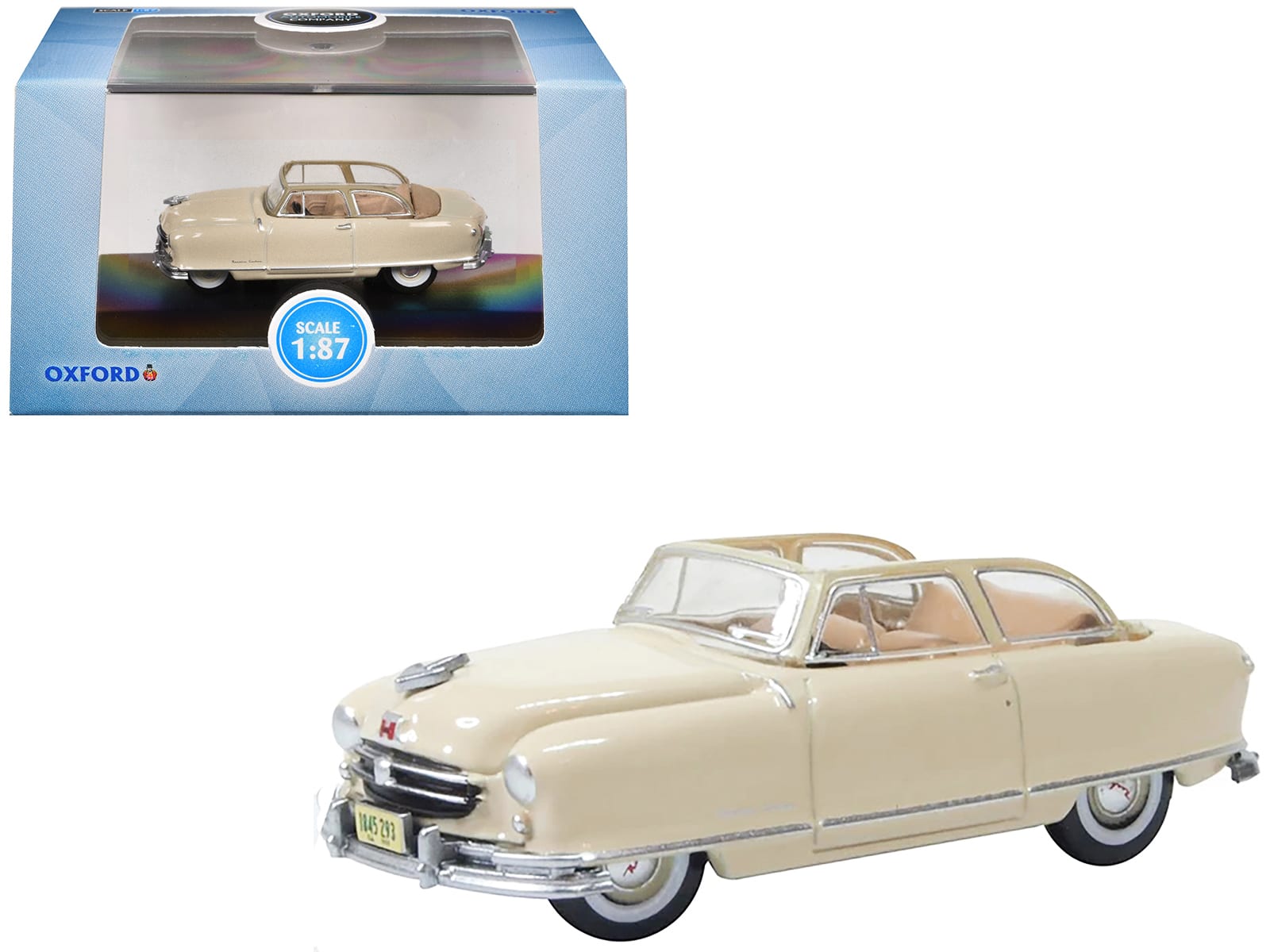 1950 Nash Rambler Custom Landau Convertible (Open) Champagne Ivory 1/87 (HO) Scale Diecast Model Car by Oxford Diecast price history on PriceWatchPro