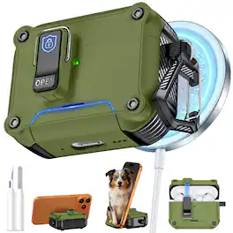 Dteck - for AirPods Pro 3 Generation Case with Secure Lock & Phone Stand, Compatible with MagSafe,Automatic Snap Switch Cover - Green