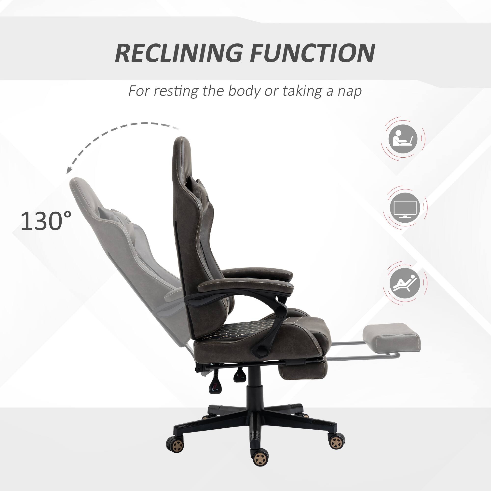 RECLINING FUNCTION
For resting the body or taking a nap
130°