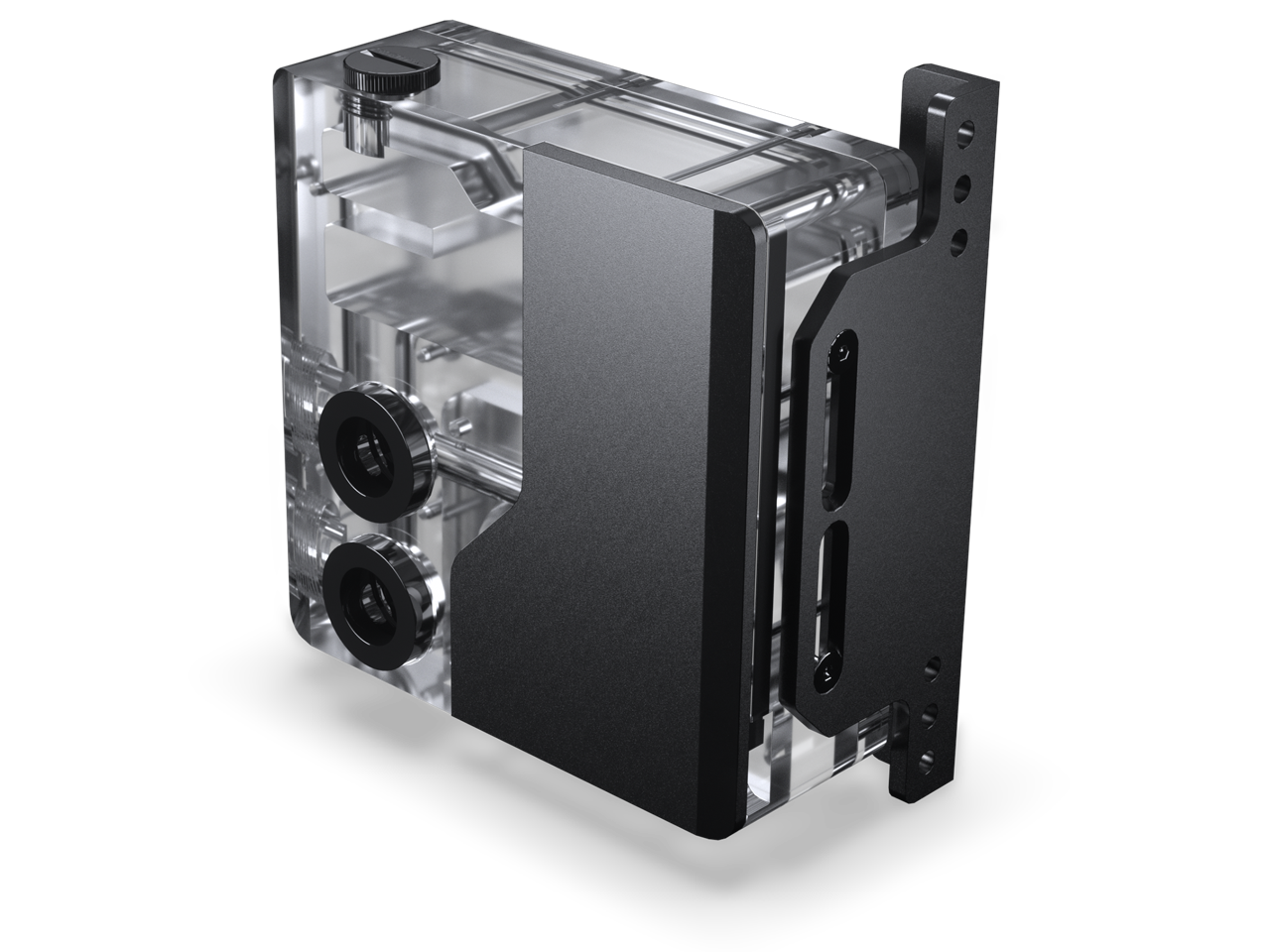 Alt View 3. Phanteks - Phanteks Glacier EZ-Fit 120RES-DDC Body, Compact Reservoir with 16mm Fittings, D-RGB, Black - Black.