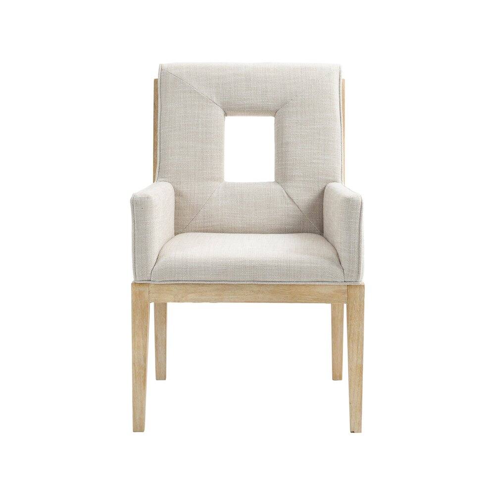 Alt View 2. Meridian Furniture - Gwendolyn Cream Linen Textured Fabric Dining Arm Chair - Beige.