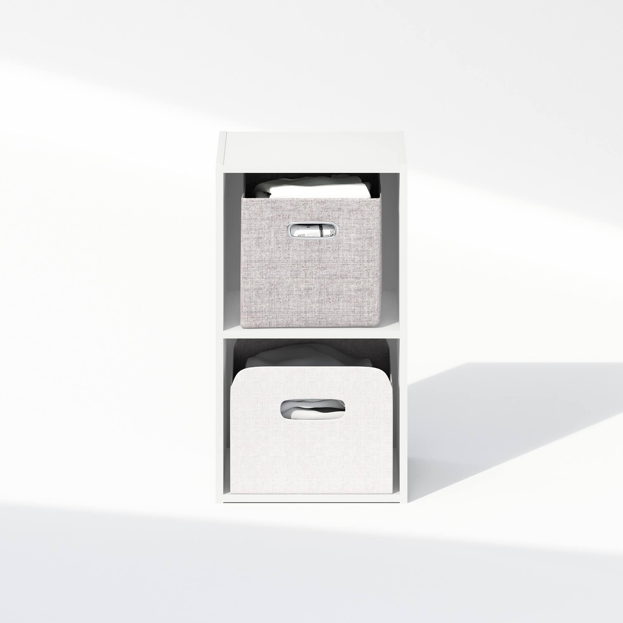 Alt View 4. Furinno - Reed 2-Tier Open Shelf Multipurpose Closet & Clothing Storage, Storage Organizer - White.