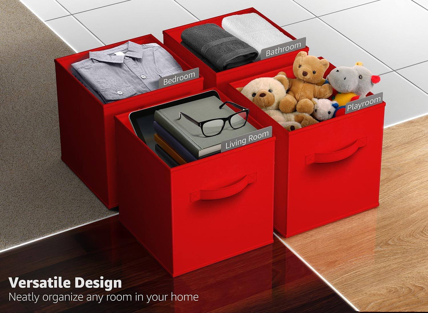Versatile Design  
Neatly organize any room in your home  

Bedroom  
Bathroom  
Living Room  
Playroom