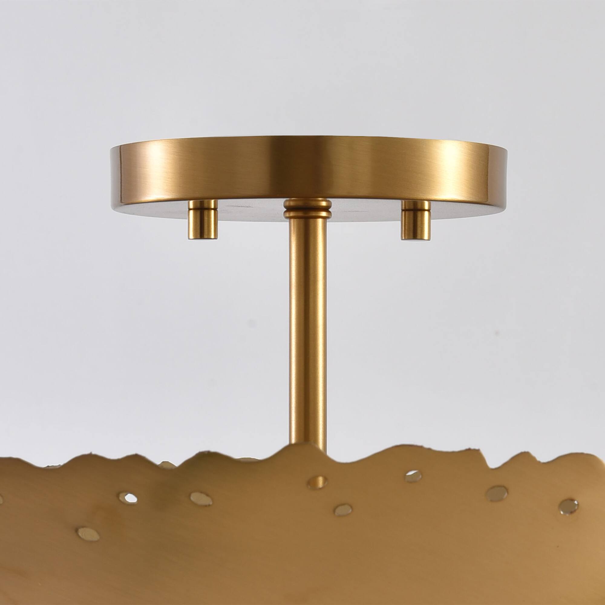 Alt View 8. Parrot Uncle - Antique Gold 3-Light Semi Flush Mount Ceiling Light - Brass.