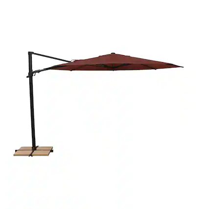 Front. Mondawe - 11' Octagon Cantilever Patio Umbrella Black Frame - Henna.