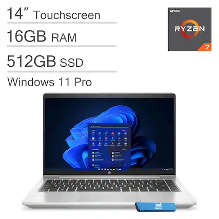 14" Touchscreen
16GB RAM
512GB SSD
Windows 11 Pro
AMD Ryzen 7