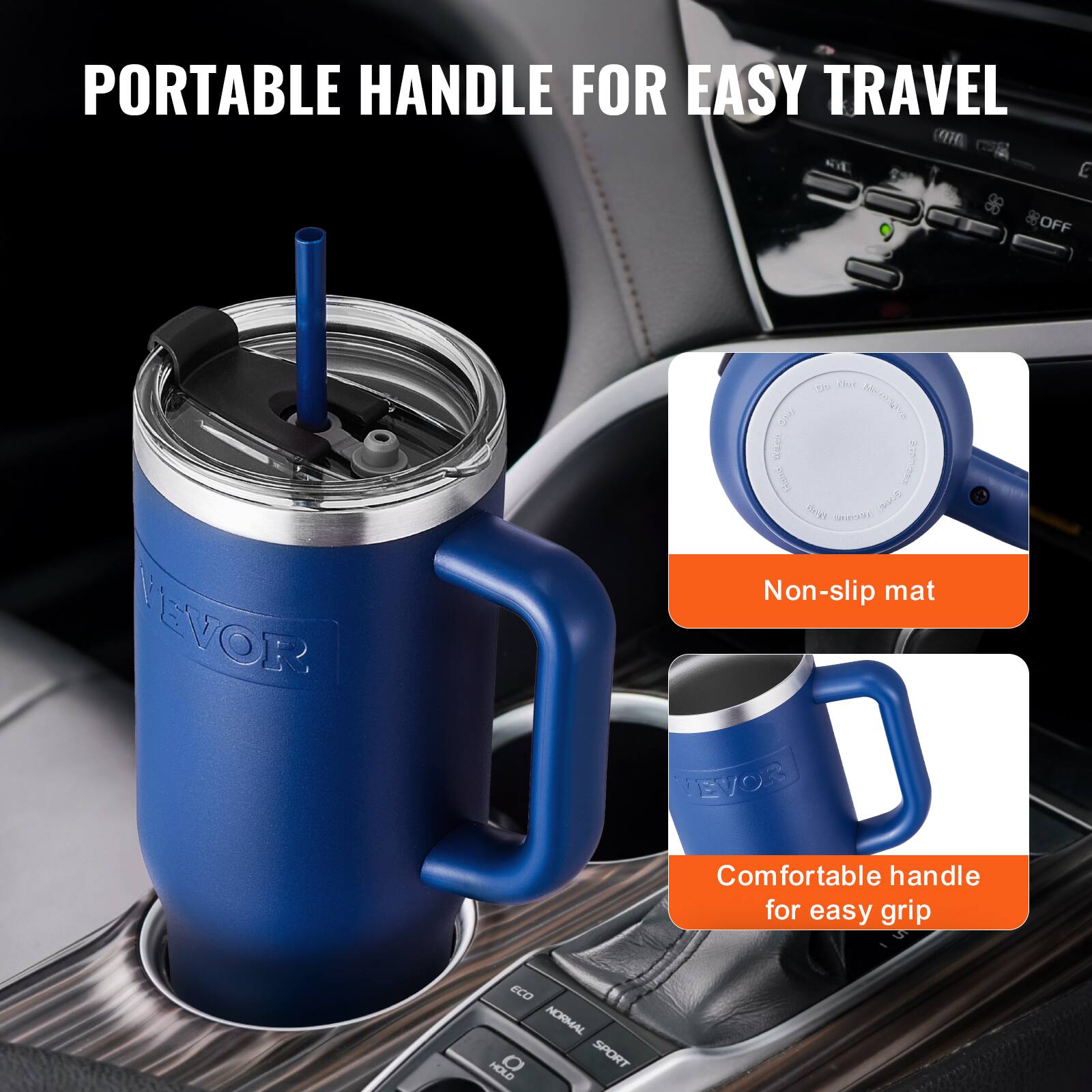 PORTABLE HANDLE FOR EASY TRAVEL

Non-slip mat

Comfortable handle for easy grip