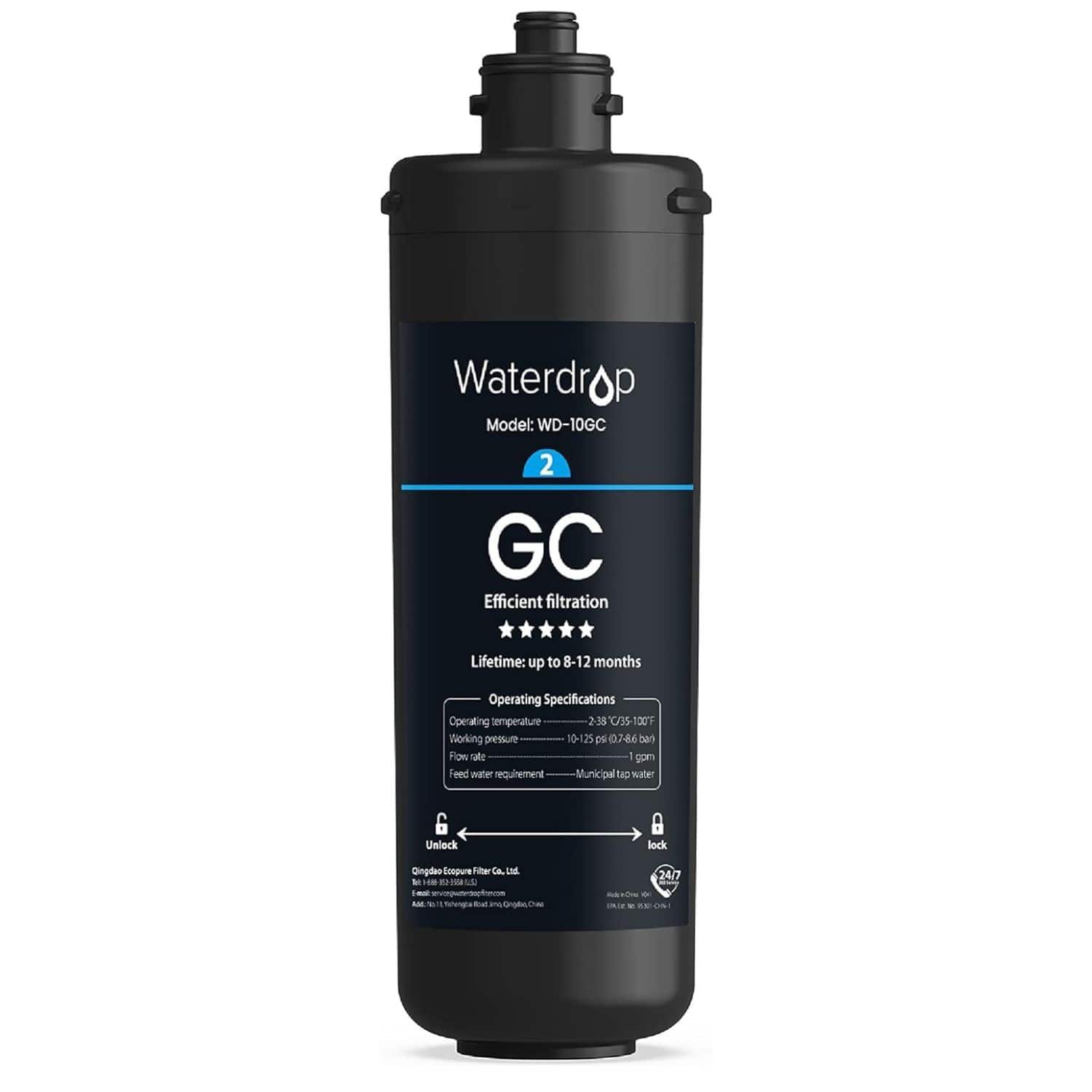 WD-10GC Under Sink Water Filter, Replacement for Waterdrop TSA & TSB & TSB CM