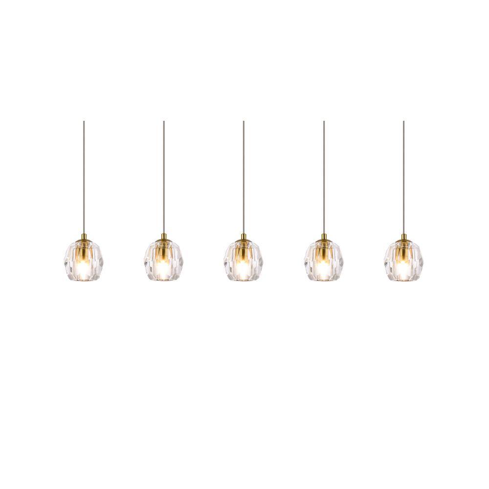 Alt View 3. Elegant Lighting - Eren 5 lights Gold pendant - Gold.