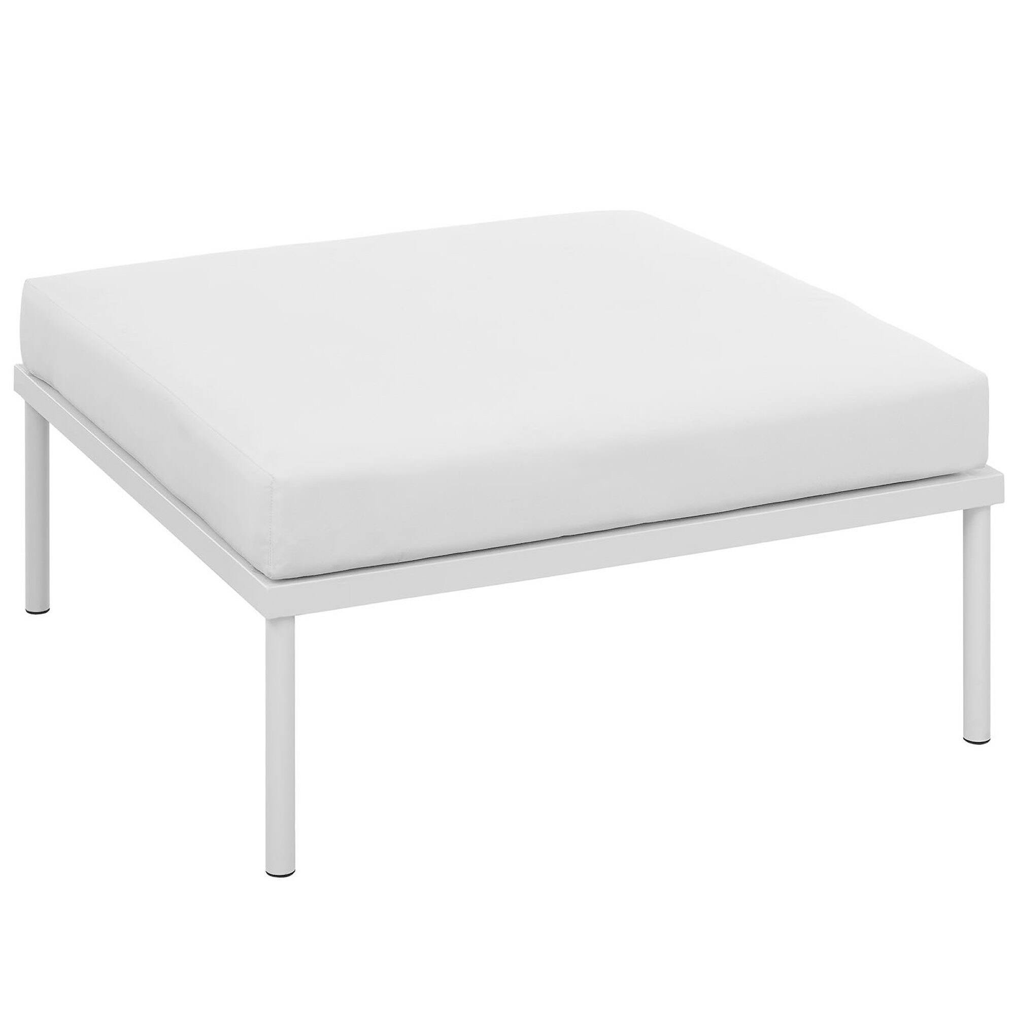 Left. Modway - Harmony Outdoor Patio Aluminum Ottoman by Modway - White White.