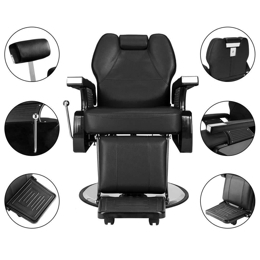 Alt View 2. Winado - Heavy Duty Hydraulic Recline Barber Chair Barbershop Equipment with Adjustable Headrest & Footrest for Beauty Salon Spa - Black.