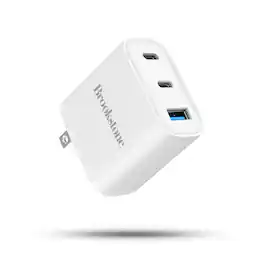 Brookstone - 40W Power Delivery 3-Port Ultra Fast Charging Wall Charger (White) - White