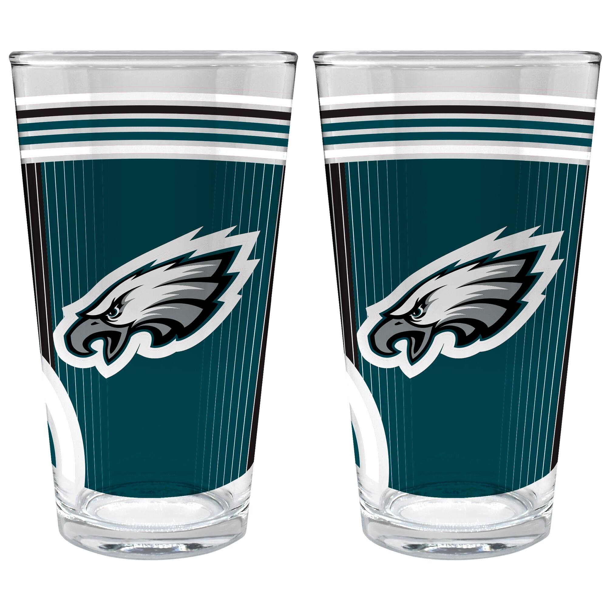 Front. Great American Products - Philadelphia Eagles Two-Piece 16oz. Pint Glass Set - Multicolor.