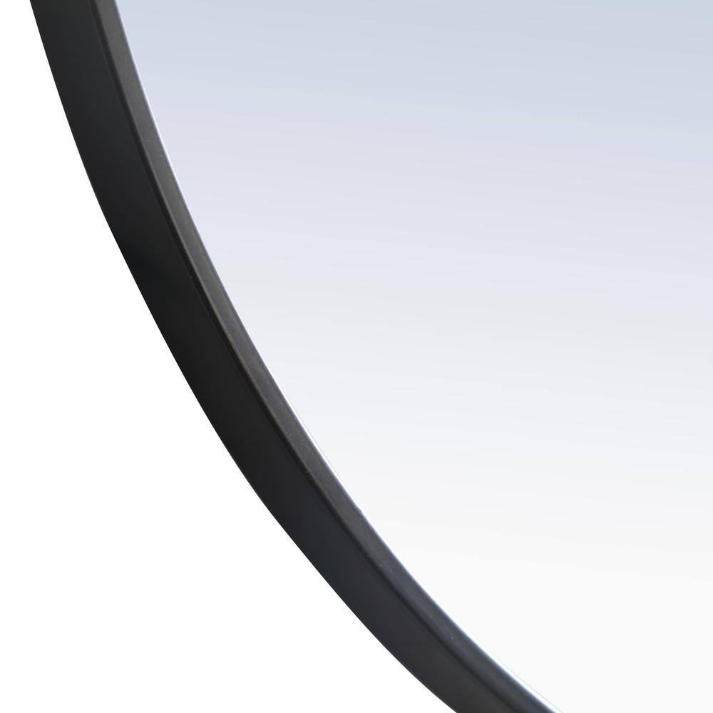 Alt View 6. Elegant Decor - Metal frame Round Mirror 24 inch Black finish - Black.