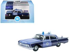 Oxford Diecast - 1960 Ford Fairlane Sedan "Massachusetts State Police Radar Car" Two-Tone 1/87 (HO) Scale - Blue