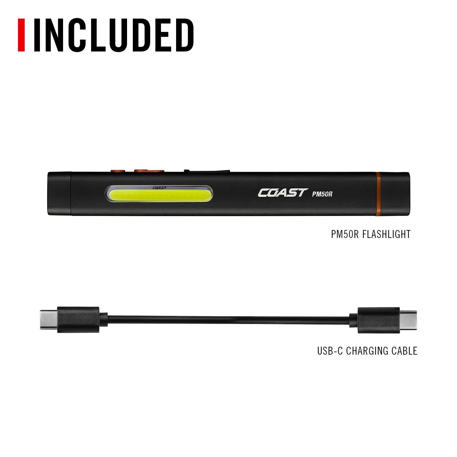 I included FAS COAST PM50R PM50R flashlight USB-C charging cable
