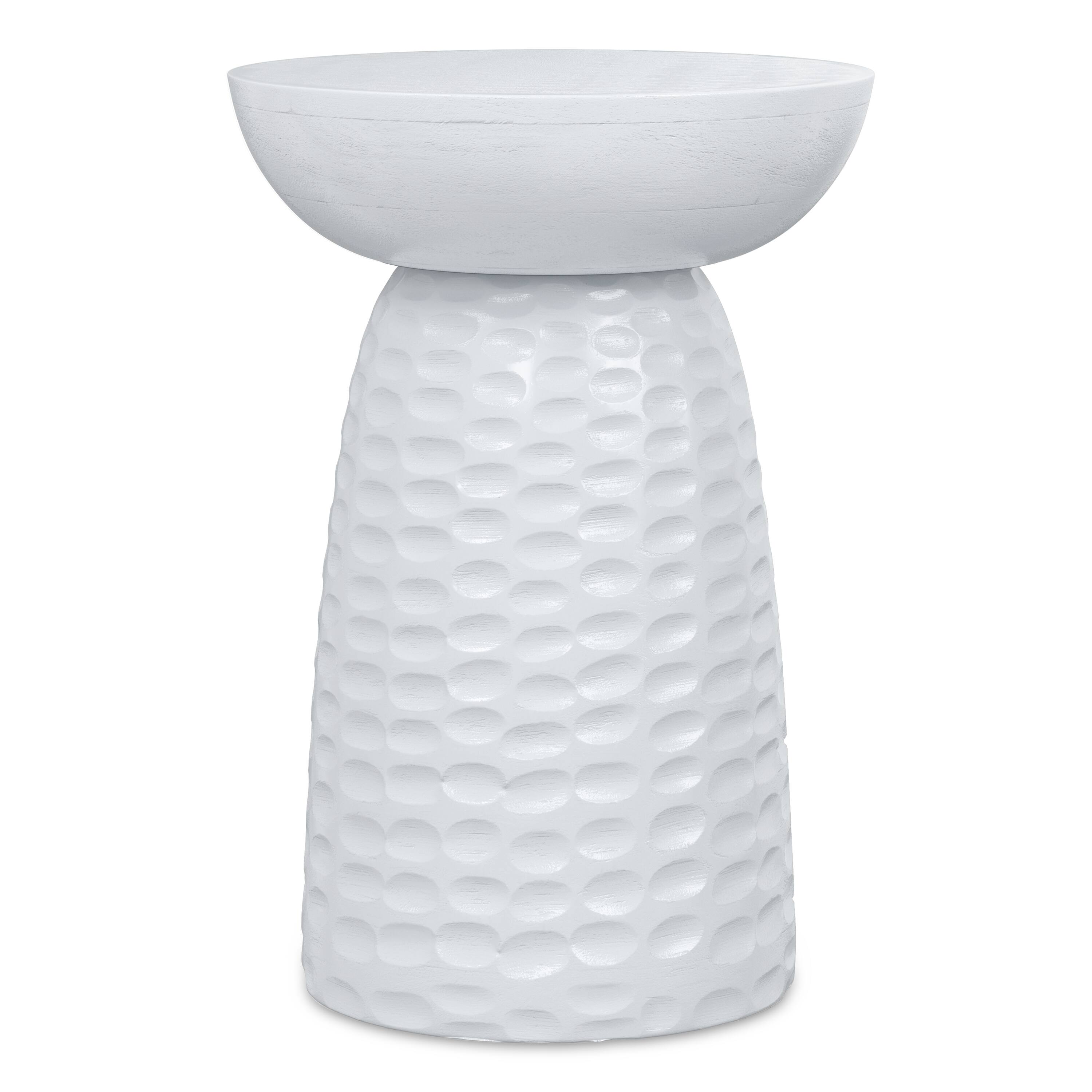 Alt View 2. Simpli Home - Boyd 13 inch Wide Solid Wood Contemporary Accent Table in White, Assembled - White.