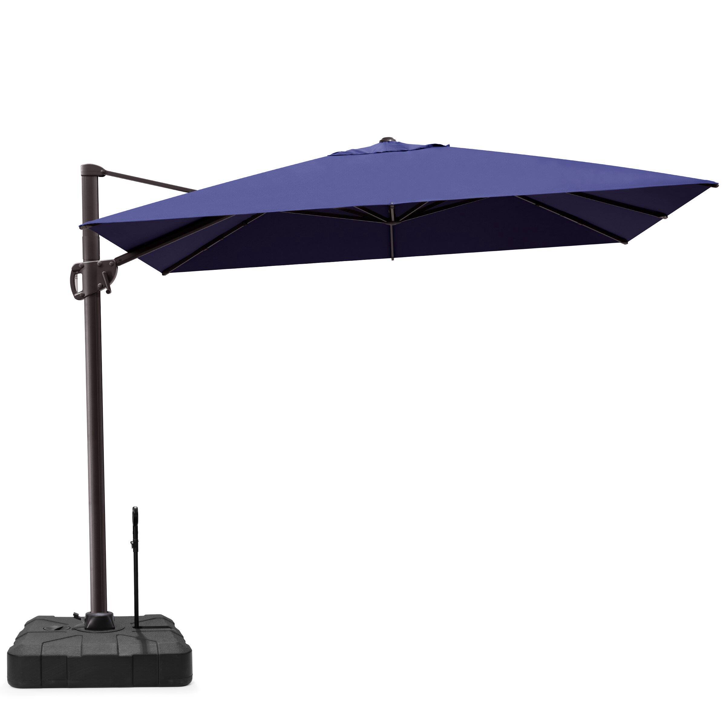 Crestlive Products - 9x11ft Aluminum Crank Cantilever Patio Umbrella with Base - Navy blue price history on PriceWatchPro