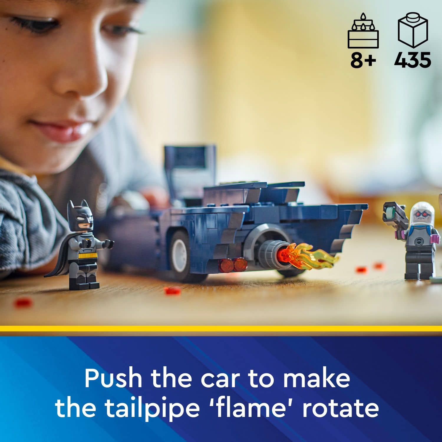 Push the car to make the tailpipe 'flame' rotate.