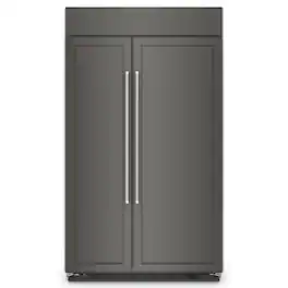 KitchenAid - 30 Cu. Ft. Built-In Side-by-Side Refrigerator with Platinum Interior - Custom Panel Ready