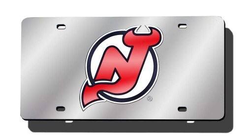 Alt View 5. Rico Industries - New Jersey Devils NHL Logo Mirror Look LASER License Plate - Multi.