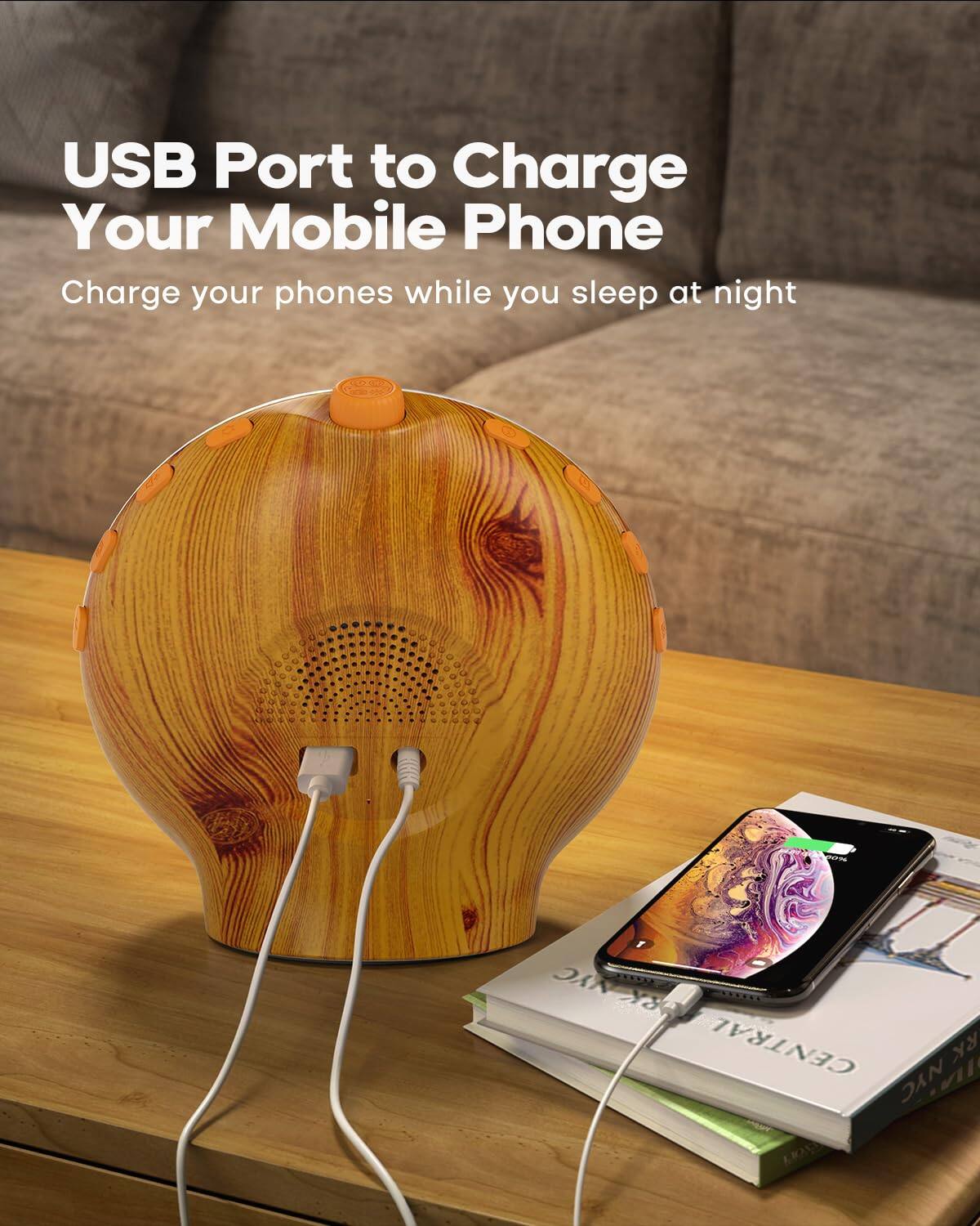 USB Port to Charge Your Mobile Phone  
Charge your phones while you sleep at night