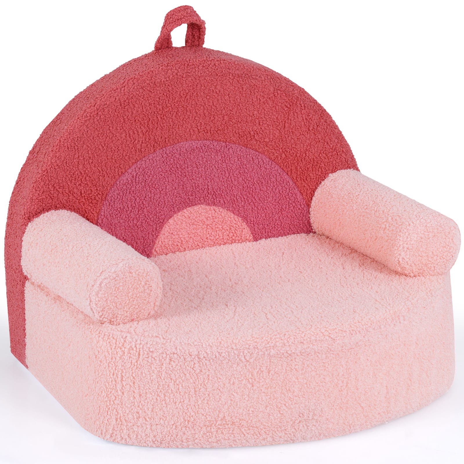 Gymax - Kids Couch Toddler Foam Sofa w/ Soft & Machine-Washable Teddy Fleece Cover - Pink