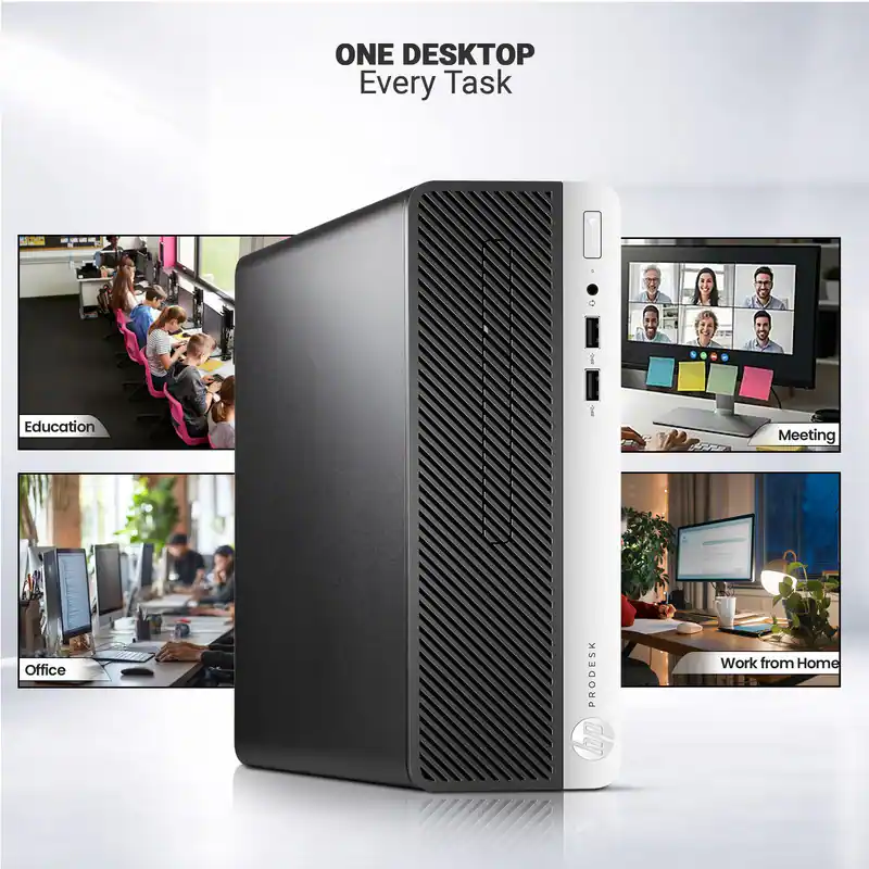 Computer System Connection Image HP Refurbished Excellent ProDesk 400 G5 Desktop Computer PC | SFF ...