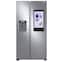 Samsung - 36 in. Wide 26.7 cu. ft. Side-by-Side Smart Refrigerator with 21.5" Touch-Screen Family Hub - Stainless Steel