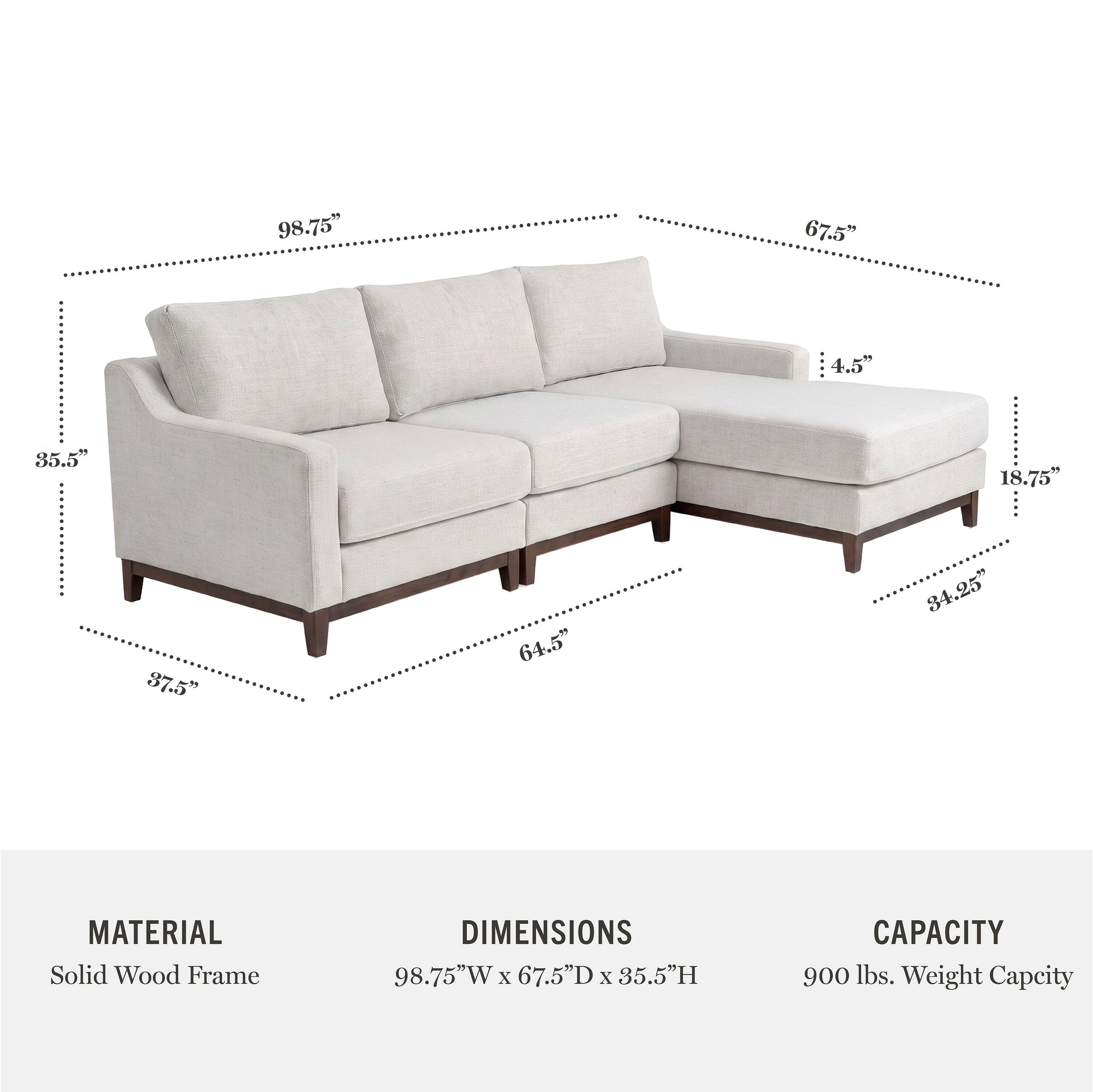 98.75"  
67.5"  
4.5"  
35.5"  
18.75"  
37.5"  
64.5"  
34.25"  

MATERIAL  
Solid Wood Frame  

DIMENSIONS  
98.75"W x 67.5"D x 35.5"H  

CAPACITY  
900 lbs. Weight Capacity