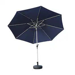 Boyel Living - Outdoor Patio Umbrella Aluminum Pole 8 Ribs UV Protection Waterproof with Tilt and Crank - Navy Blue