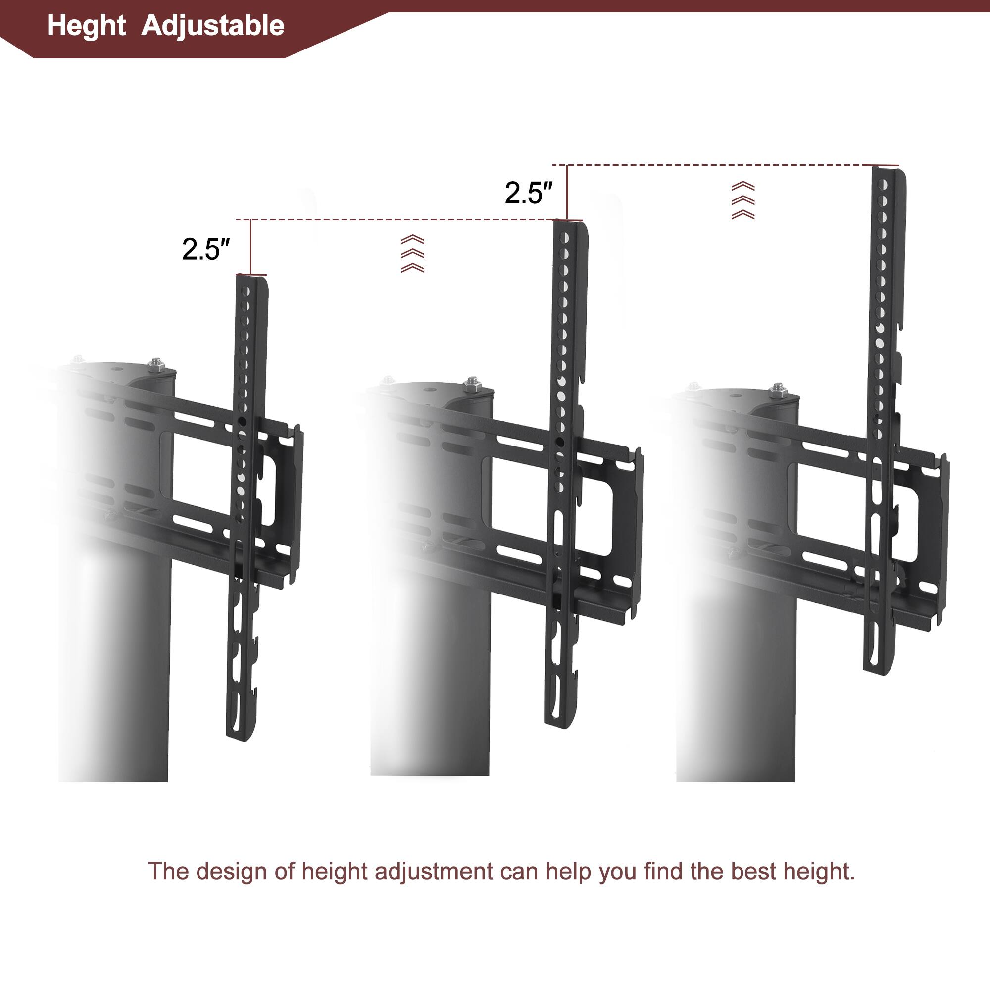 Height Adjustable

2.5" 2.5"

The design of height adjustment can help you find the best height.