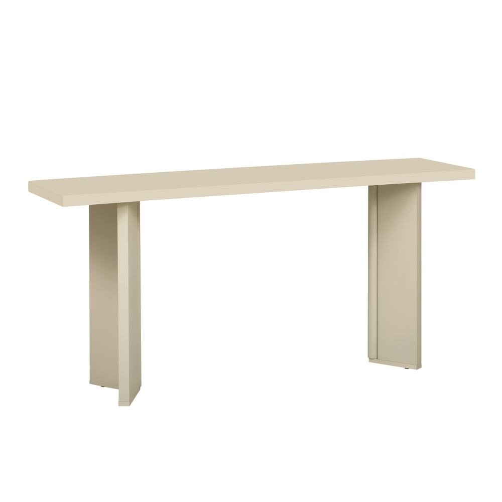Alt View 2. Lirago - Modern Beige Console Table with Pine Veneer Geometric Legs End Table Coffee Table 30.1"H x 15.7"D x 63"W - Beige.