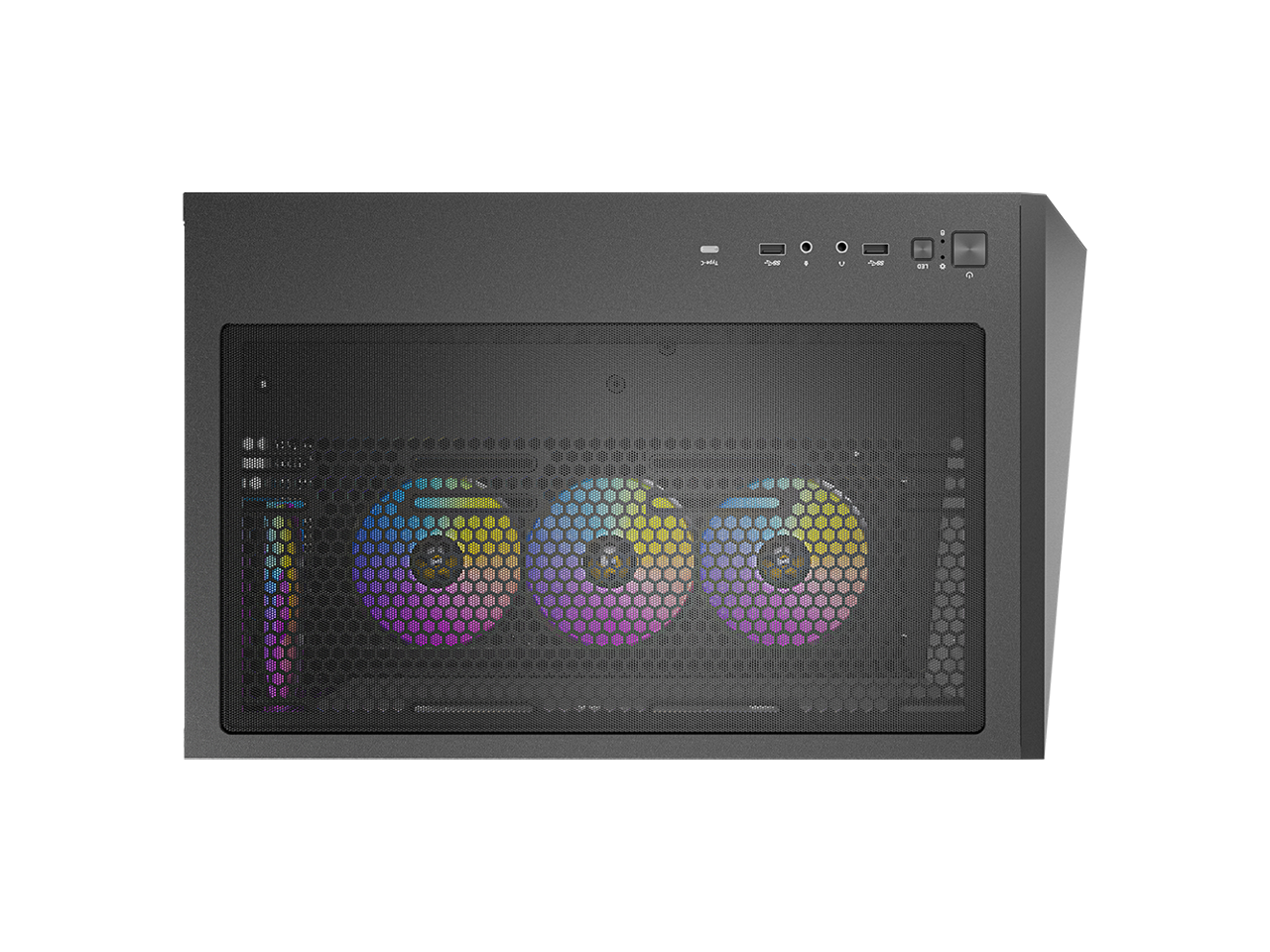 Alt View 9. Antec - Antec C5 ARGB, 7x 120mm ARGB Fans, 10 Fan Support, Type-C 3.2 Gen 2, Tempered Glass, 360mm Radiator, Mid-Tower ATX Case - Black.