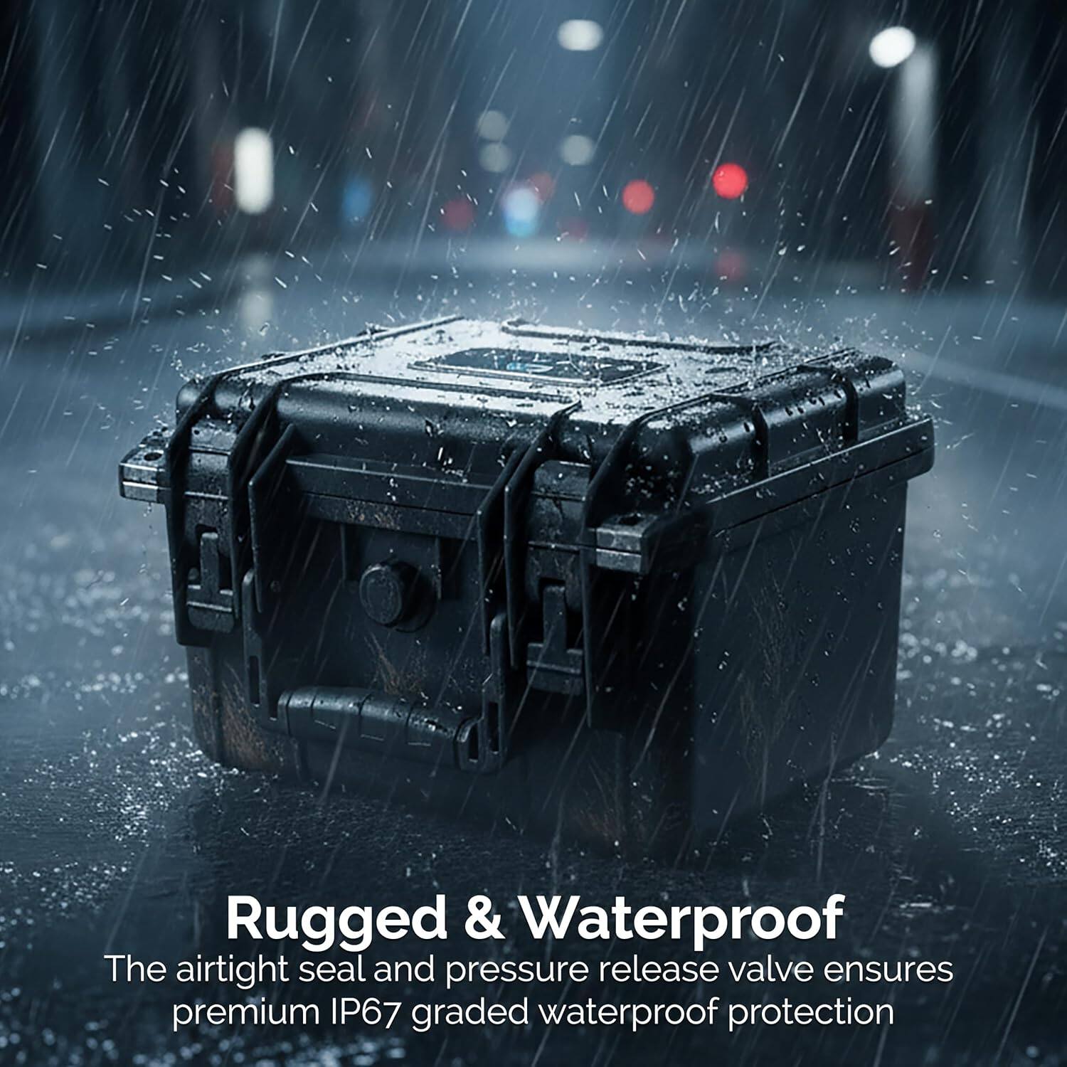 Rugged & Waterproof  
The airtight seal and pressure release valve ensures premium IP67 graded waterproof protection