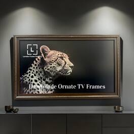 LAREDO FRAME FACTORY - 65 inch Handmade wood For TCL A300W NXTVISION Tv - DARK WALNUT WITH GOLD