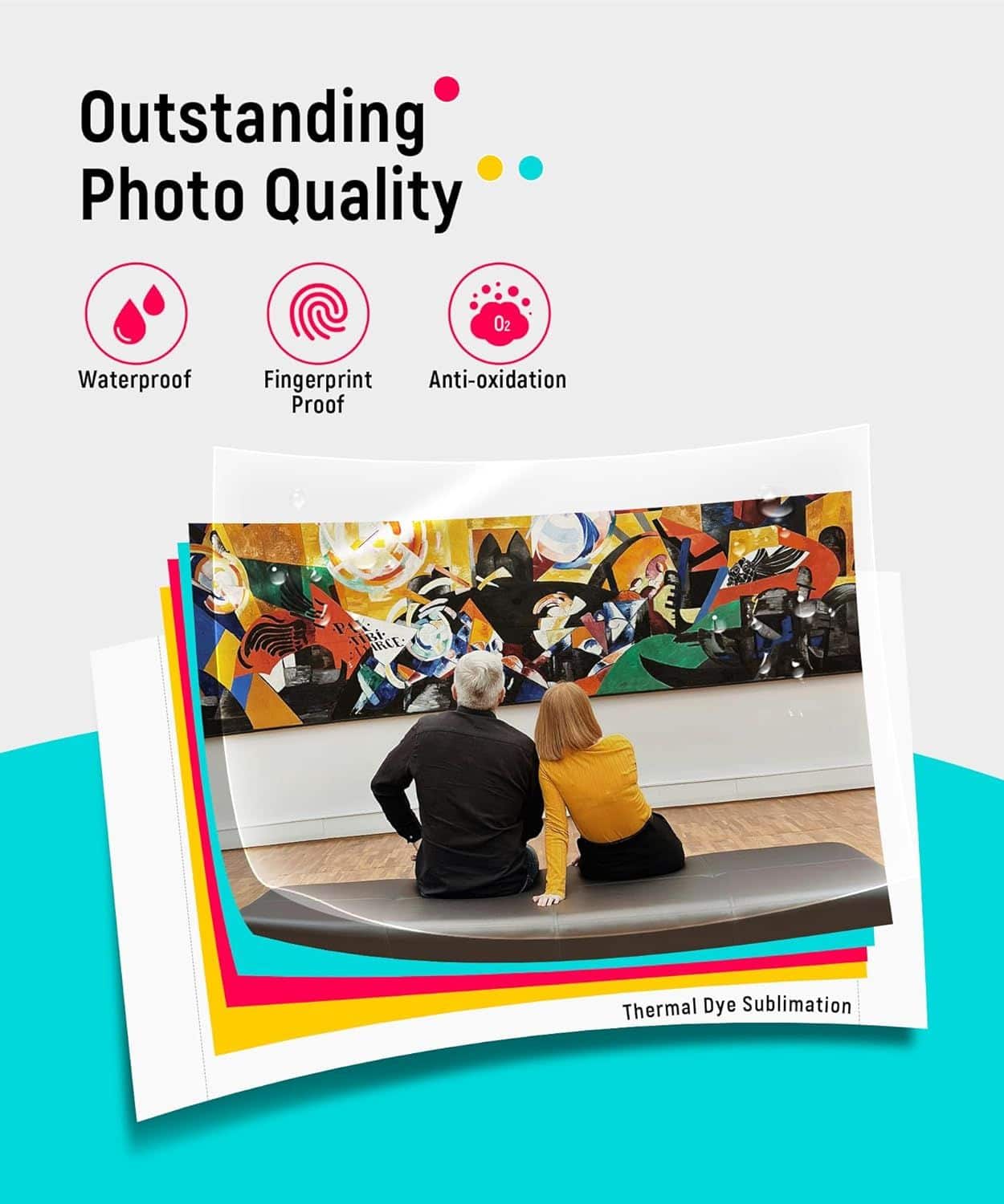 Outstanding Photo Quality
Waterproof
Fingerprint Proof
Anti-oxidation
Thermal Dye Sublimation