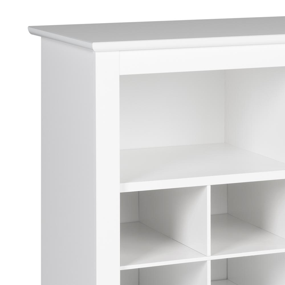 Back. Prepac - 60 inch Shoe Cubby Console , White - White.