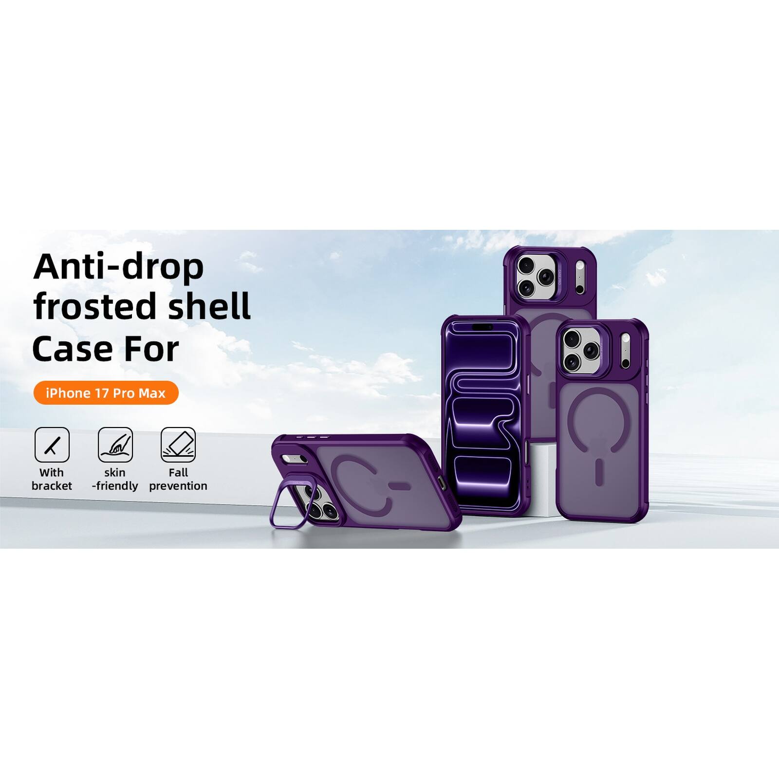 Anti-drop frosted shell Case For iPhone 17 Pro Max with skin Fall bracket-friendly prevention