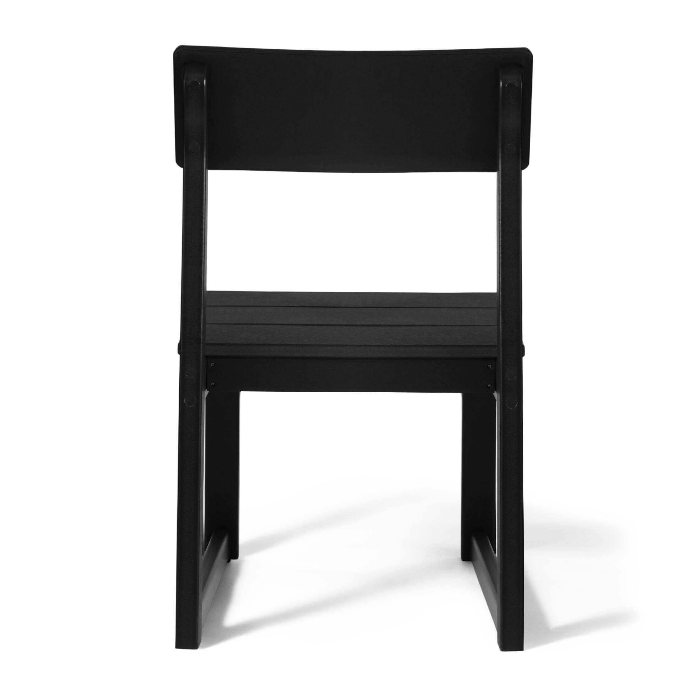 Alt View 1. WestinTrends - WestinTrends Paloma Modern HDPE Outdoor Armless Patio Dining Chairs (Set of 2) - Black.