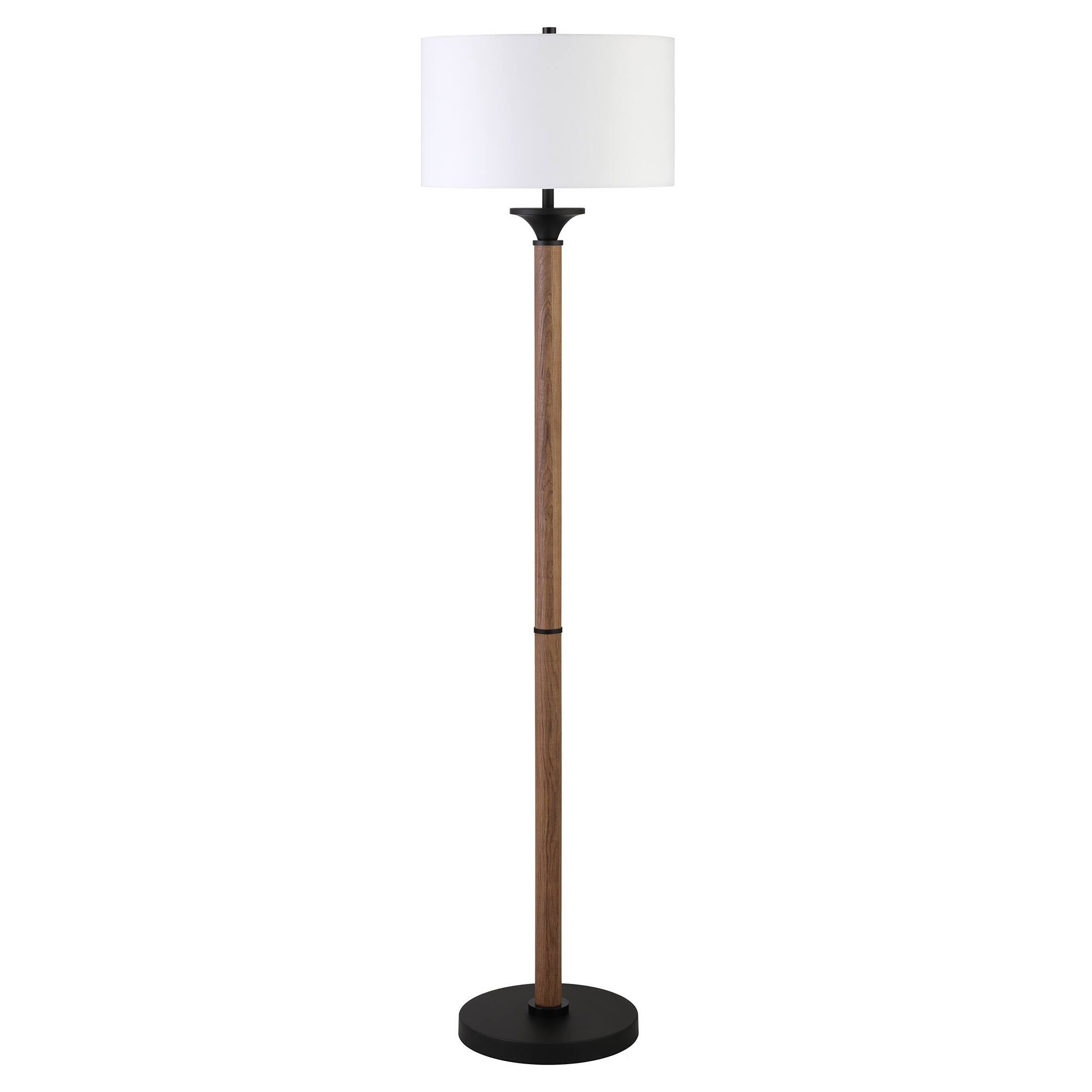 Front. Camden&Wells - Delaney Floor Lamp - Rustic Oak/Blackened Bronze.