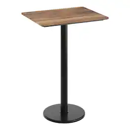Emma + Oliver - PureShield Tabletop with Seam-Free Surface Innovation and Bar Height Base - Natural/Black Base
